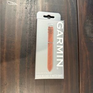 Garmin Tan Leather Watch Band with Silver Buckle